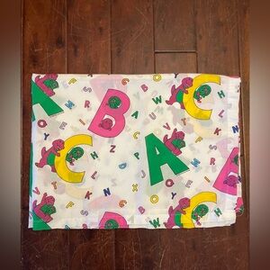 Vintage Barney and Friends 1993 Fabric or Small Flat Sheet